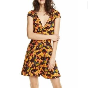 Free People - Key To Your Heart Ribbed Floral Dress Orange